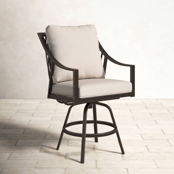 Lucier 44'' Iron Outdoor Bar Stool & Reviews Birch Lane